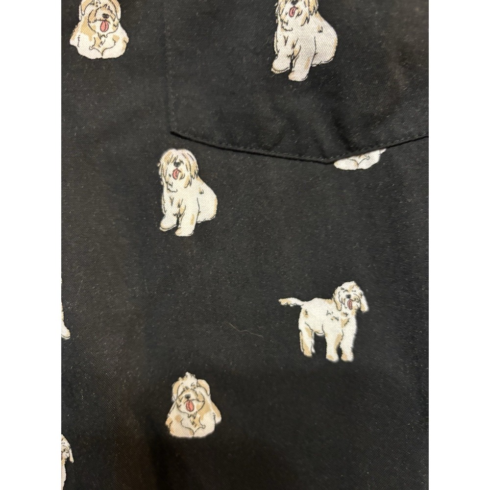 Torrid Women's Long Sleeve Button Down Shirt Black With White Dogs‎ Size 00 Fun - Picture 3 of 8